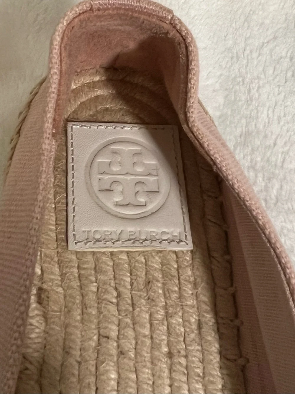 Tory Burch Pink Canvas Espadrille Flats
